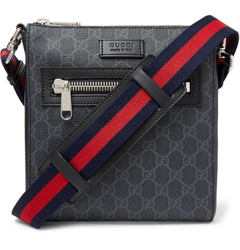 gucci black messenger bag men's|authentic gucci messenger bag.